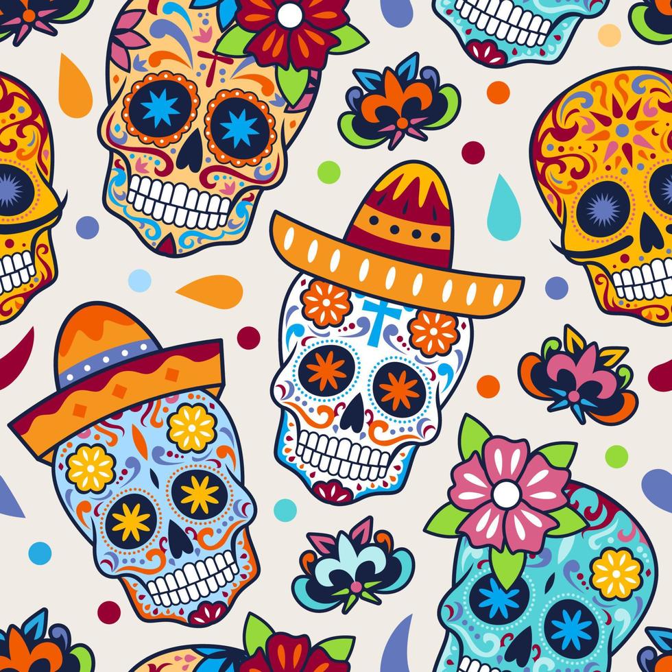 Calavera Skull Pattern vector