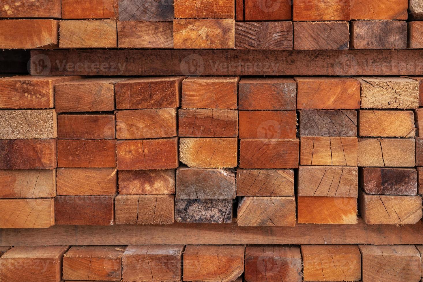 Stack of lumber in sawmill. Wood materail for construction industry