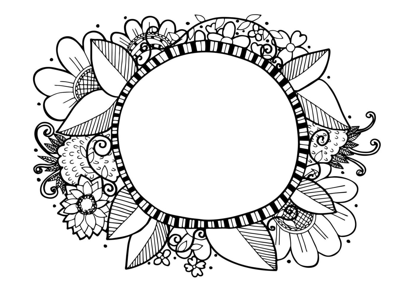 Flower doodle frame vector