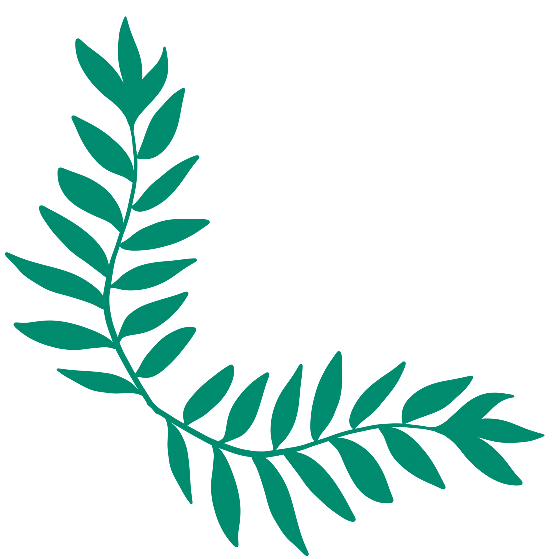 Free Leaf Corner Border. Hand drawn floral corner borders decoration