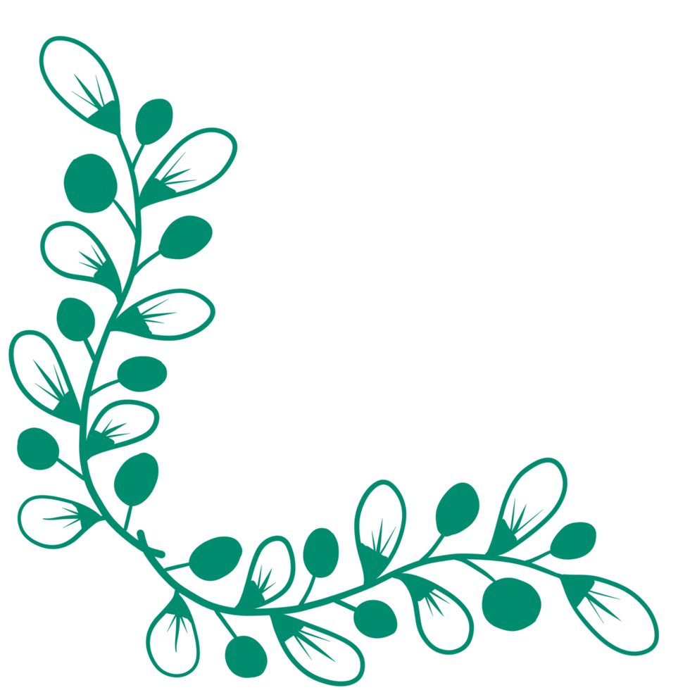 Free Leaf Corner Border. Hand drawn floral corner borders decoration