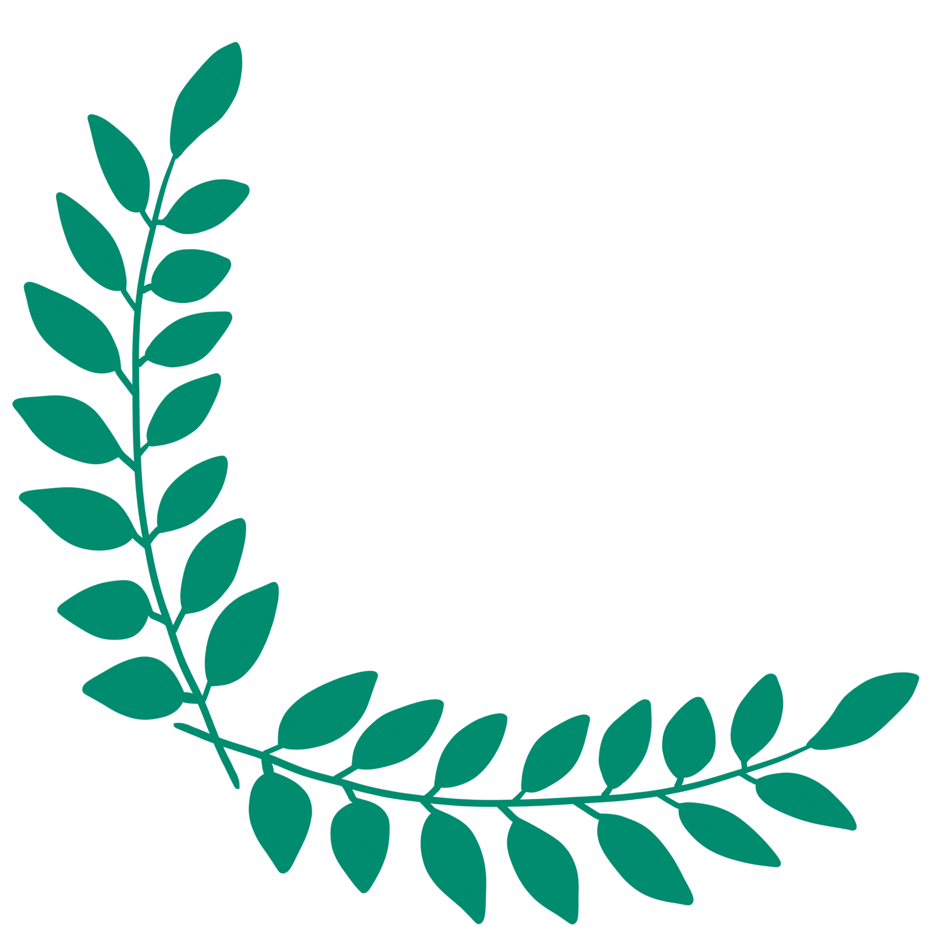 Leaf Corner Border. Hand drawn floral corner borders decoration