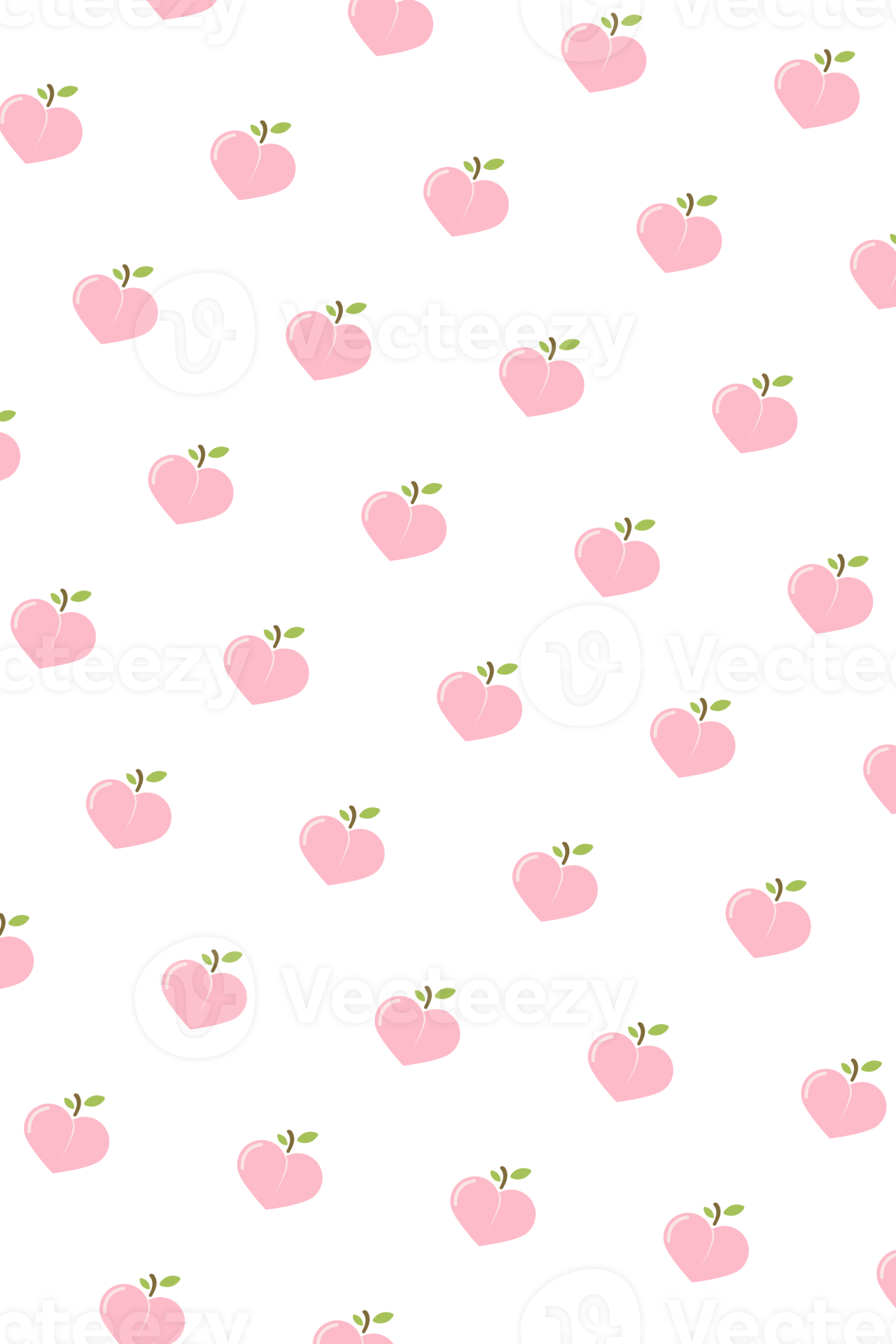 Pink peach pattern. Fresh fruit background. Transparent background. Illustration 19860263 PNG