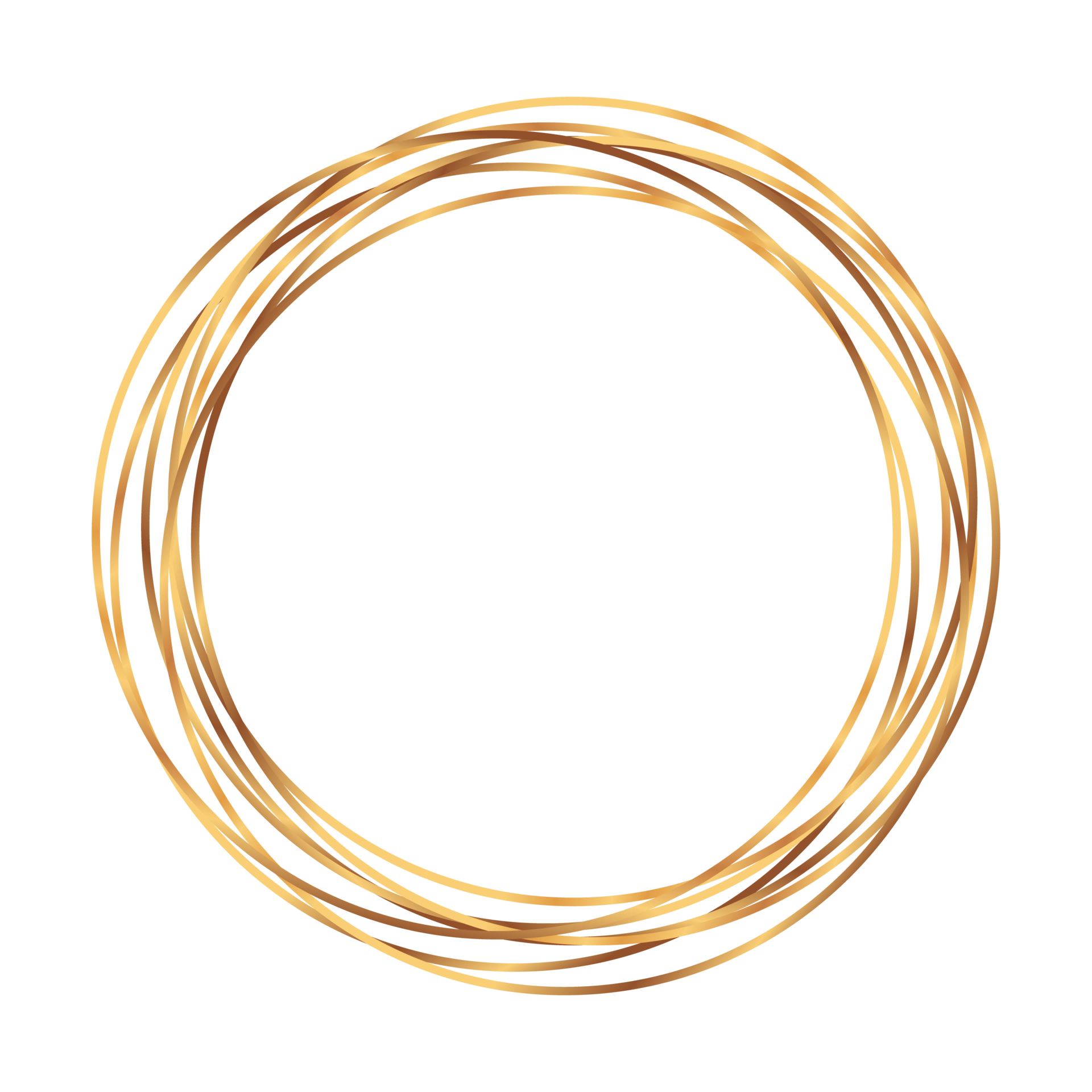 Gold circle shape. Label, logo design element, frame. Brush abstract