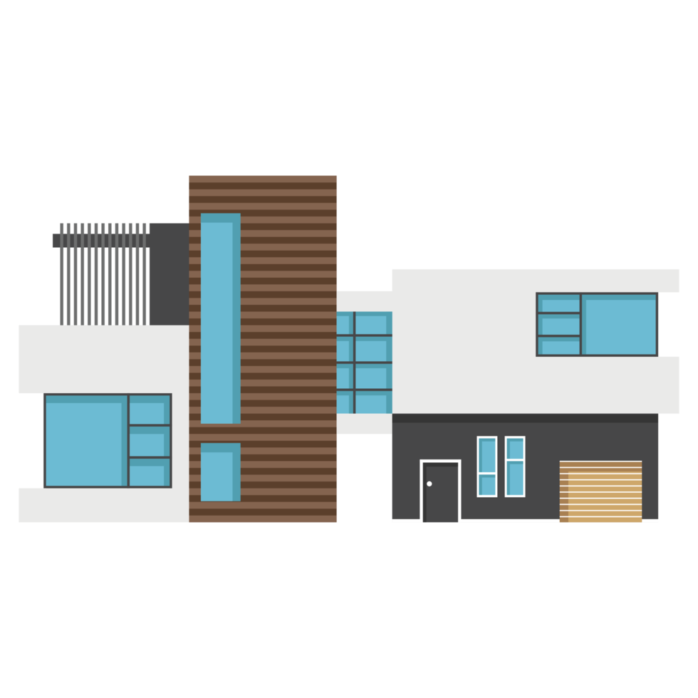 A modern house or home. Modern building and architecture. png