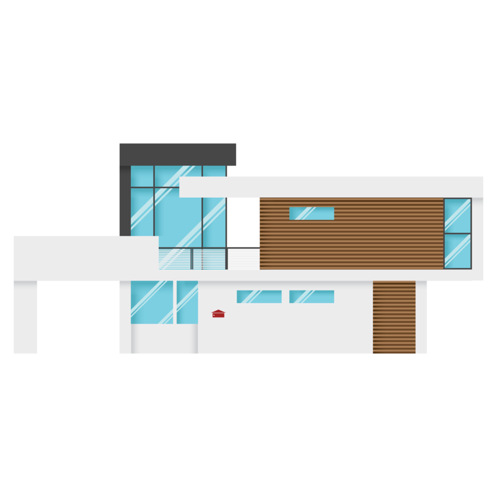 A modern house or home. Modern building and architecture. png