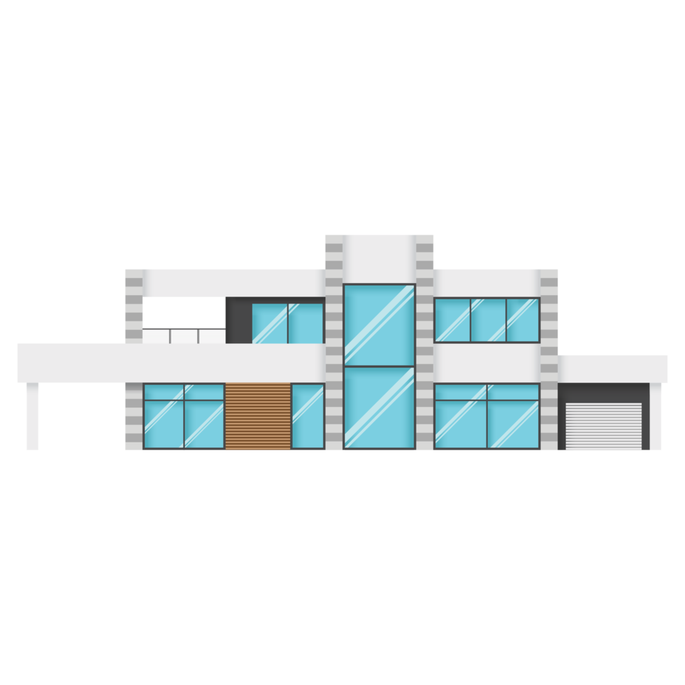A modern house or home. Modern building and architecture. png