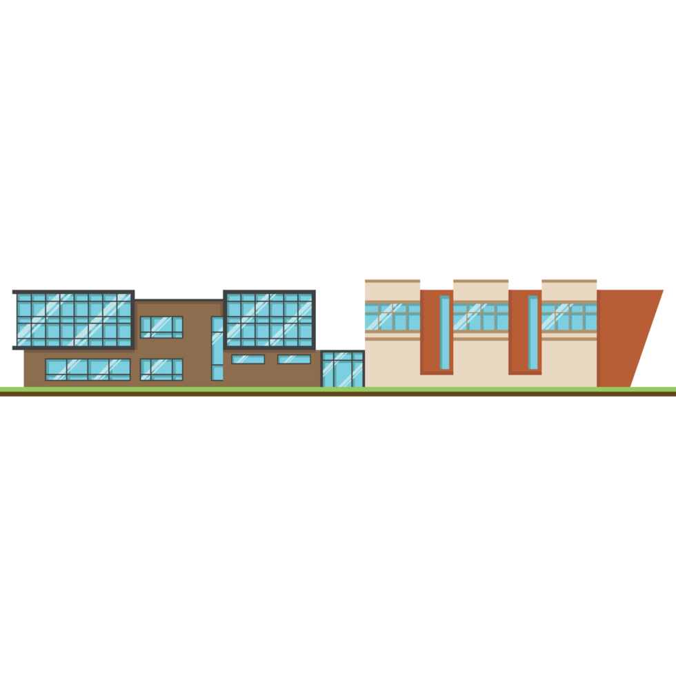 A modern school or university. Modern office building and architecture. png