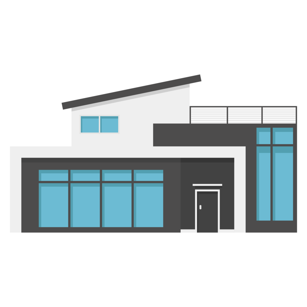 A modern house or home. Modern building and architecture. png