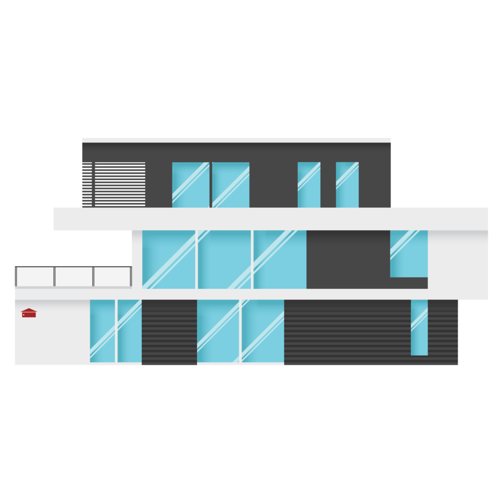 A modern house or home. Modern building and architecture. png