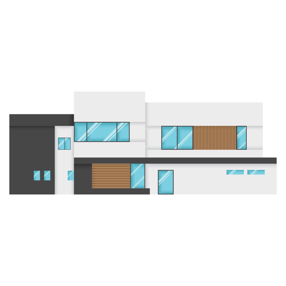 A modern house or home. Modern building and architecture. png