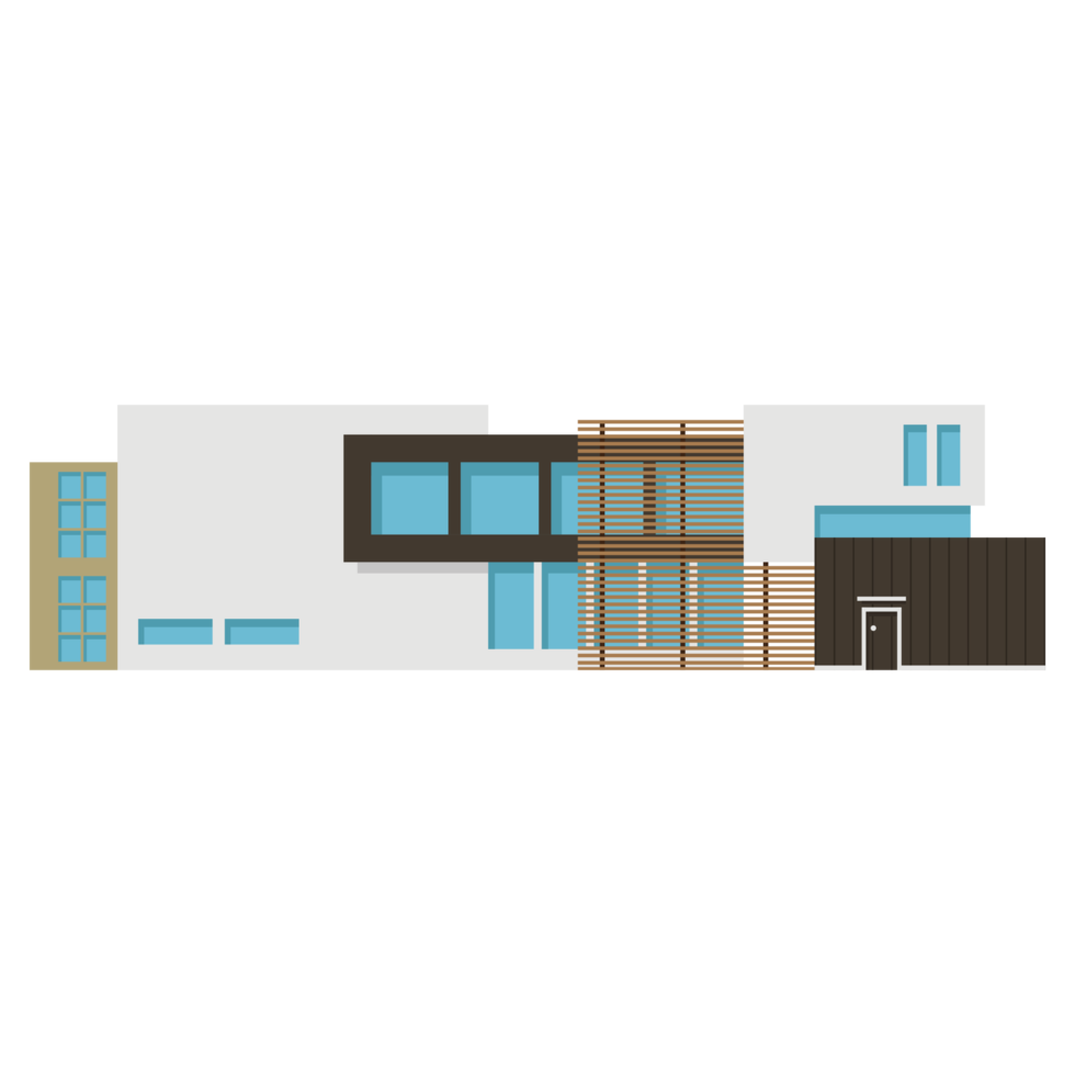 A modern house or home. Modern building and architecture. png