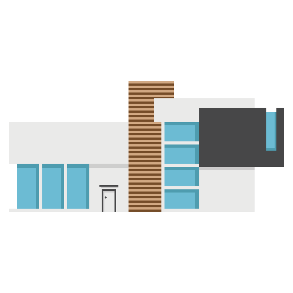 A modern house or home. Modern building and architecture. png