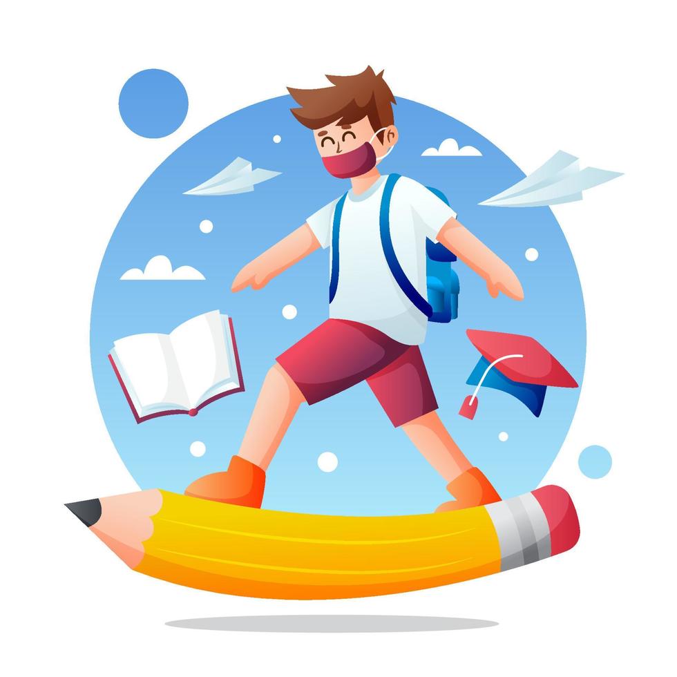 Back To School New Normal Concept vector