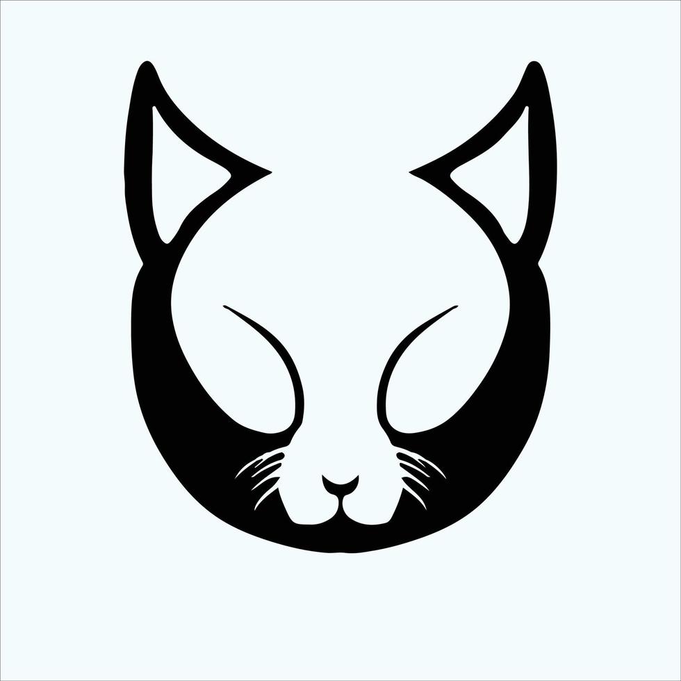 Cat logo simple elegant bnw concept vector