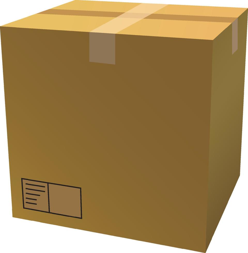 Realistic paper box isolated vector