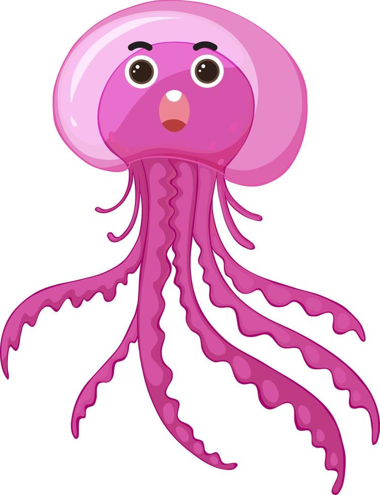 Jellyfish in cartoon style vector