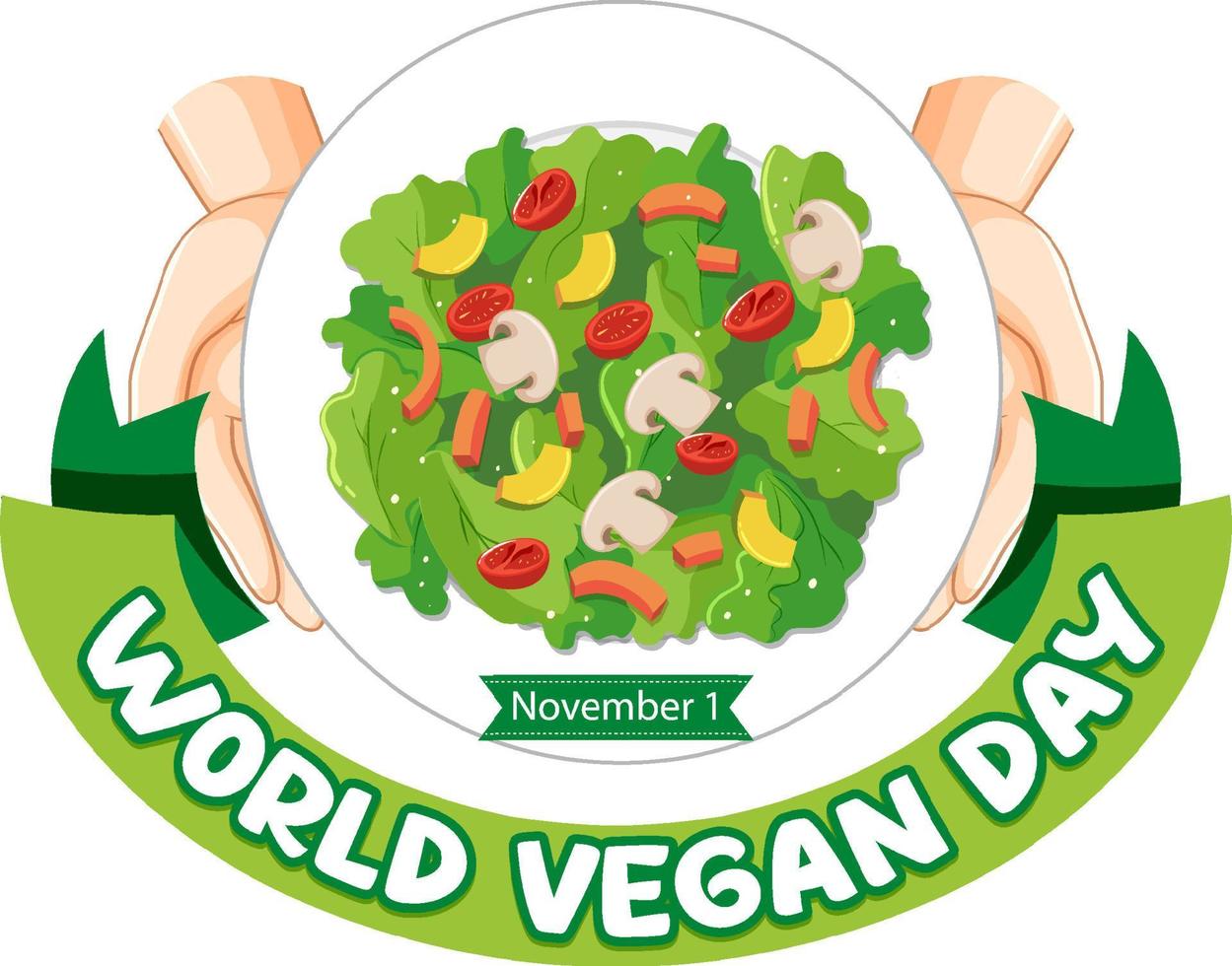 concepto de logotipo del día mundial vegano vector