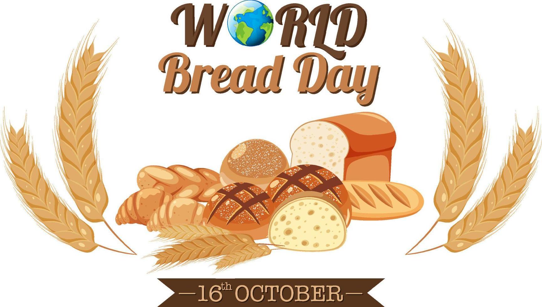 World bread day poster design vector