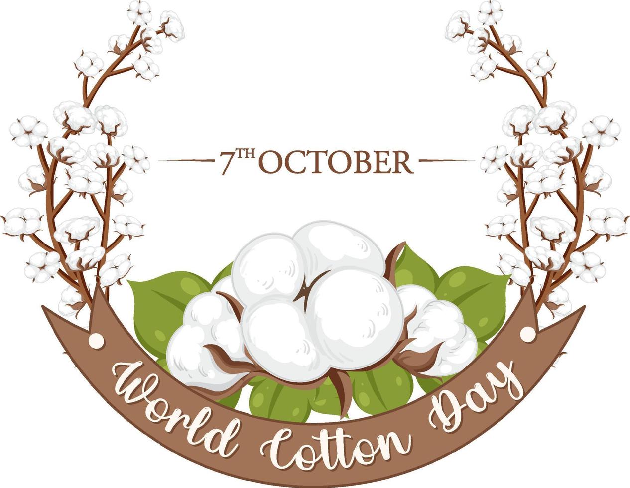 World Cotton Day Banner Template vector