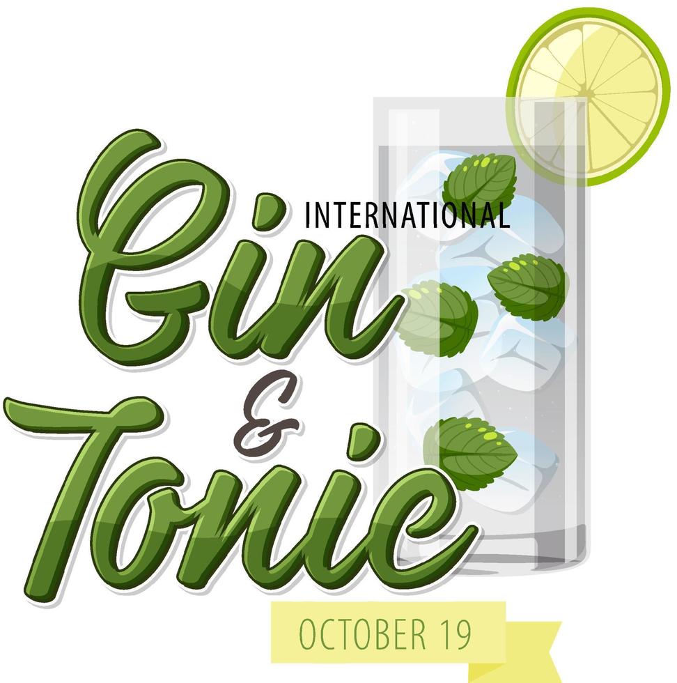 diseño de banner del día internacional del gin tonic vector