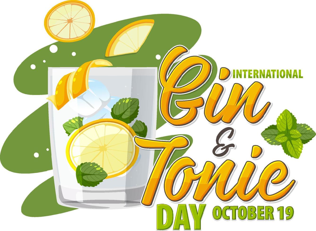 diseño de banner del día internacional del gin tonic vector