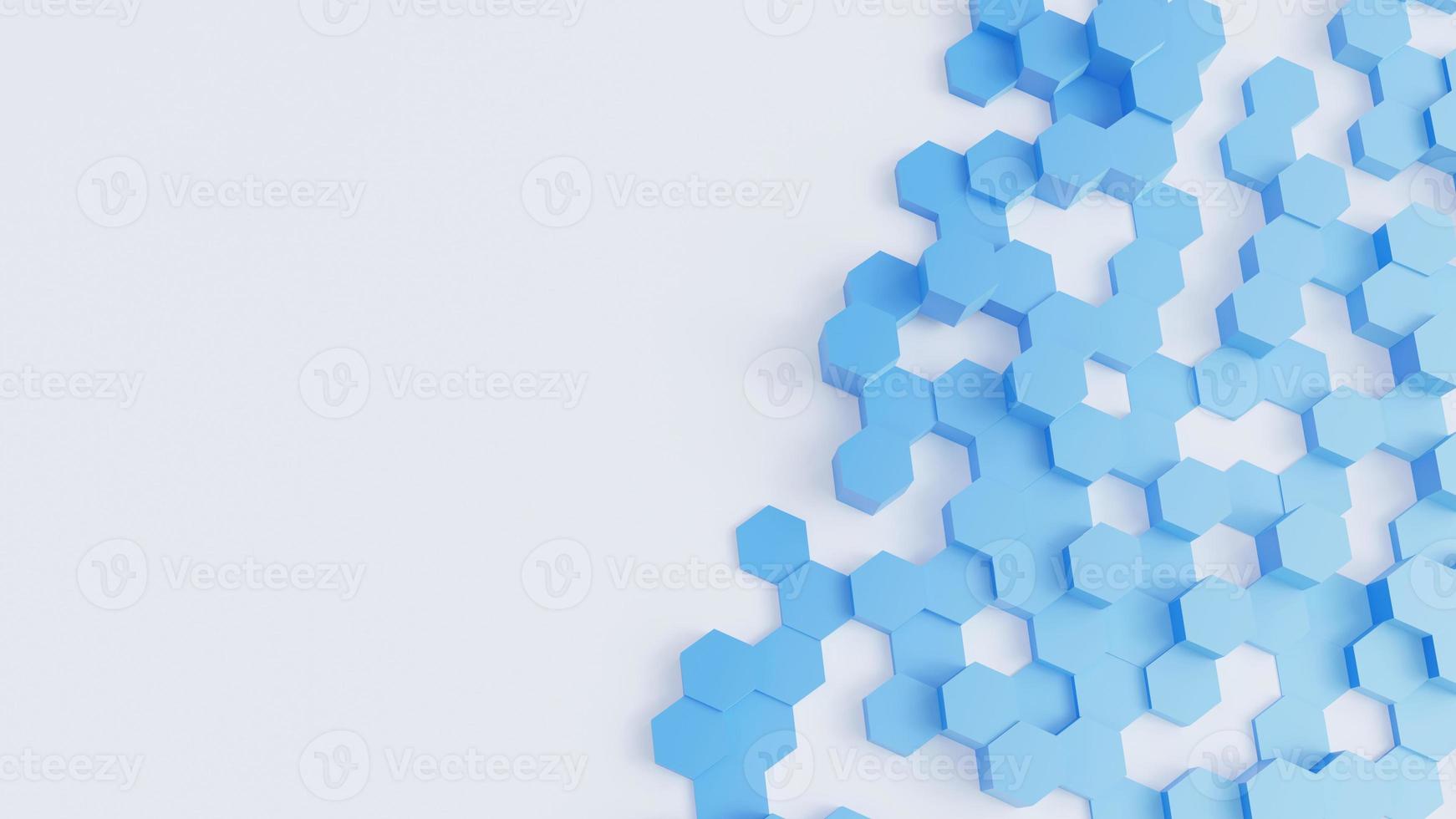 3D Render abstract hexagon background. photo