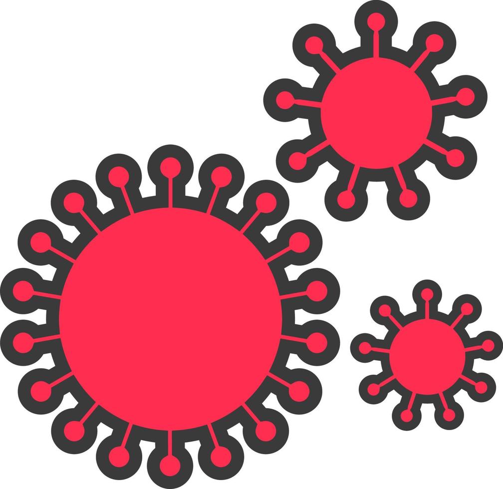 icono de virus de infección, estilo de esquema vector