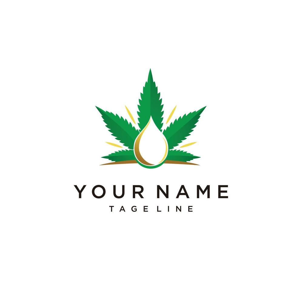 Cannabis oil logo design inspiration cbd oil logo marijuana leaf symbol cbd product logo vector