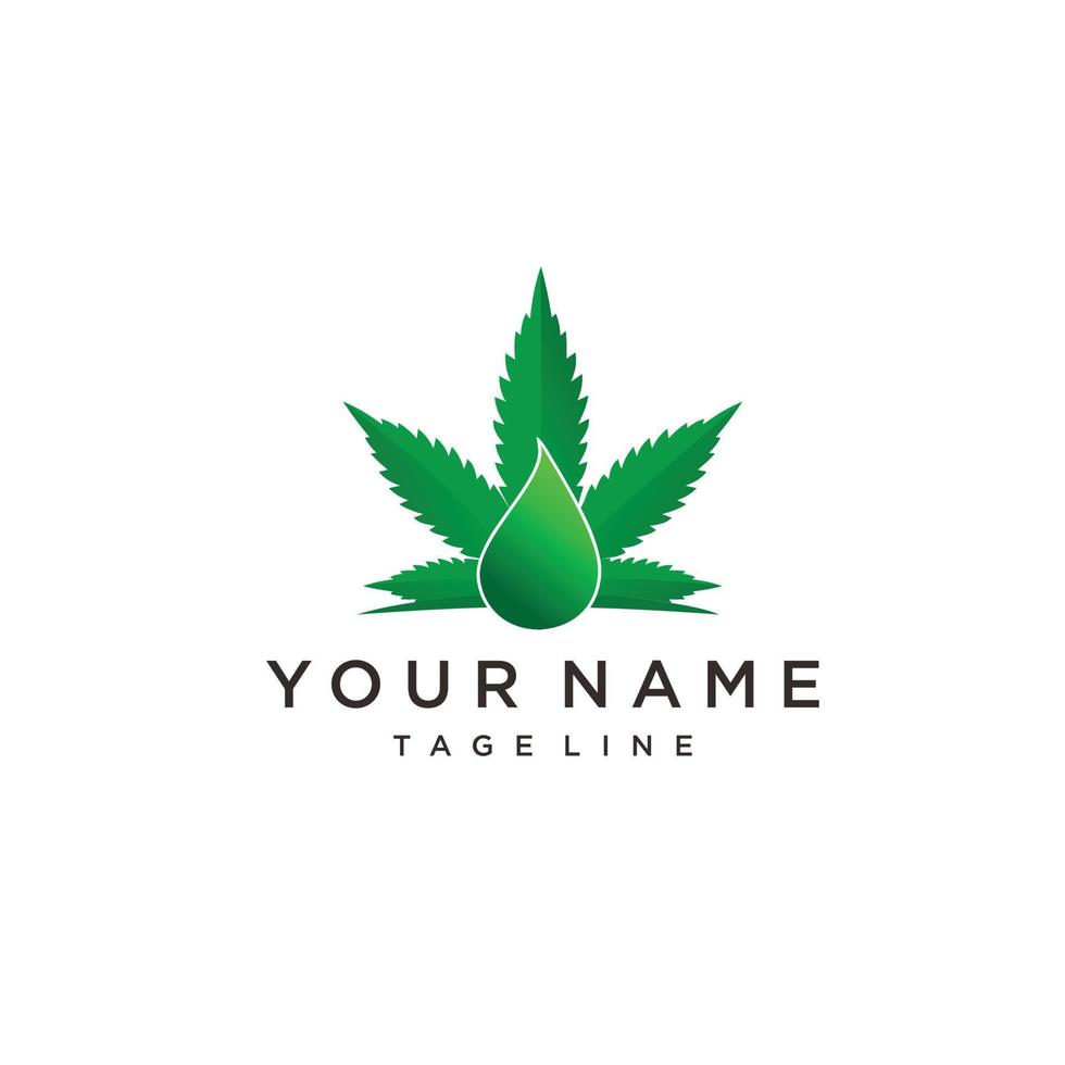 Cannabis oil logo design inspiration cbd oil logo marijuana leaf symbol cbd product logo vector