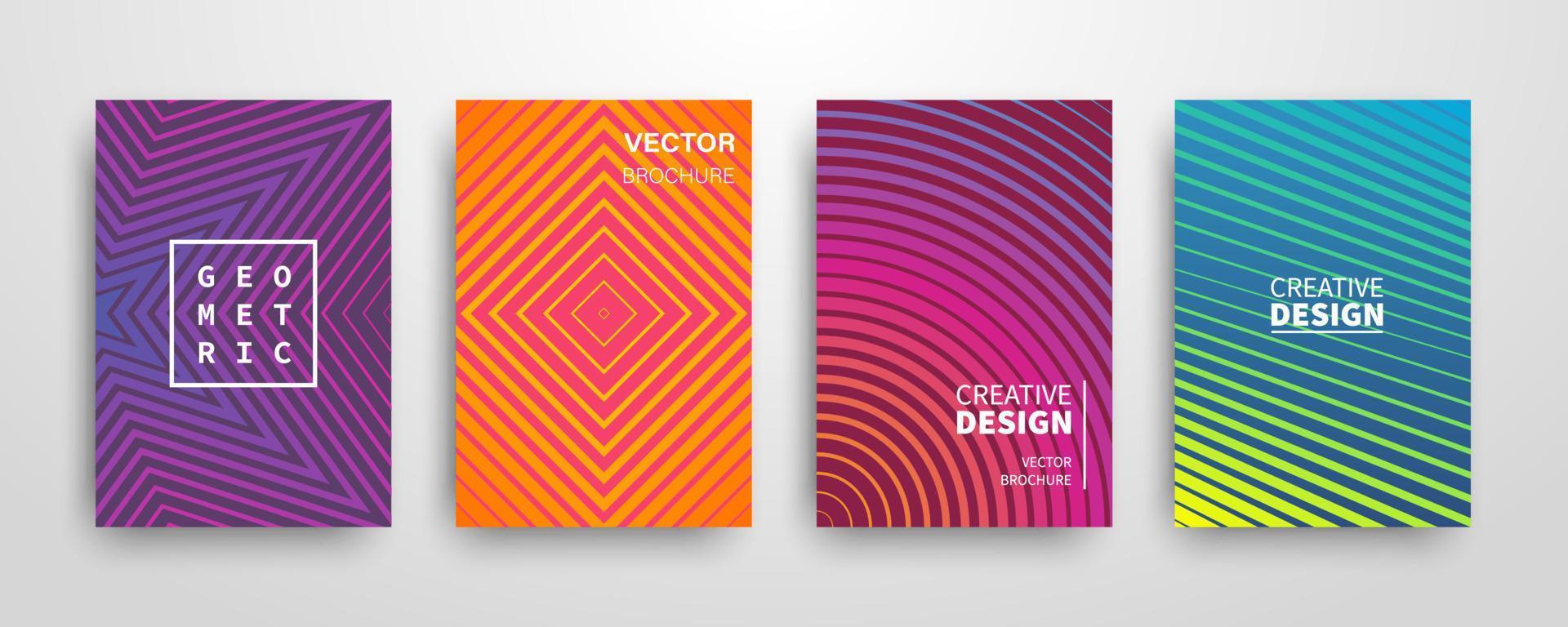 Modern futuristic abstract geometric covers set vector