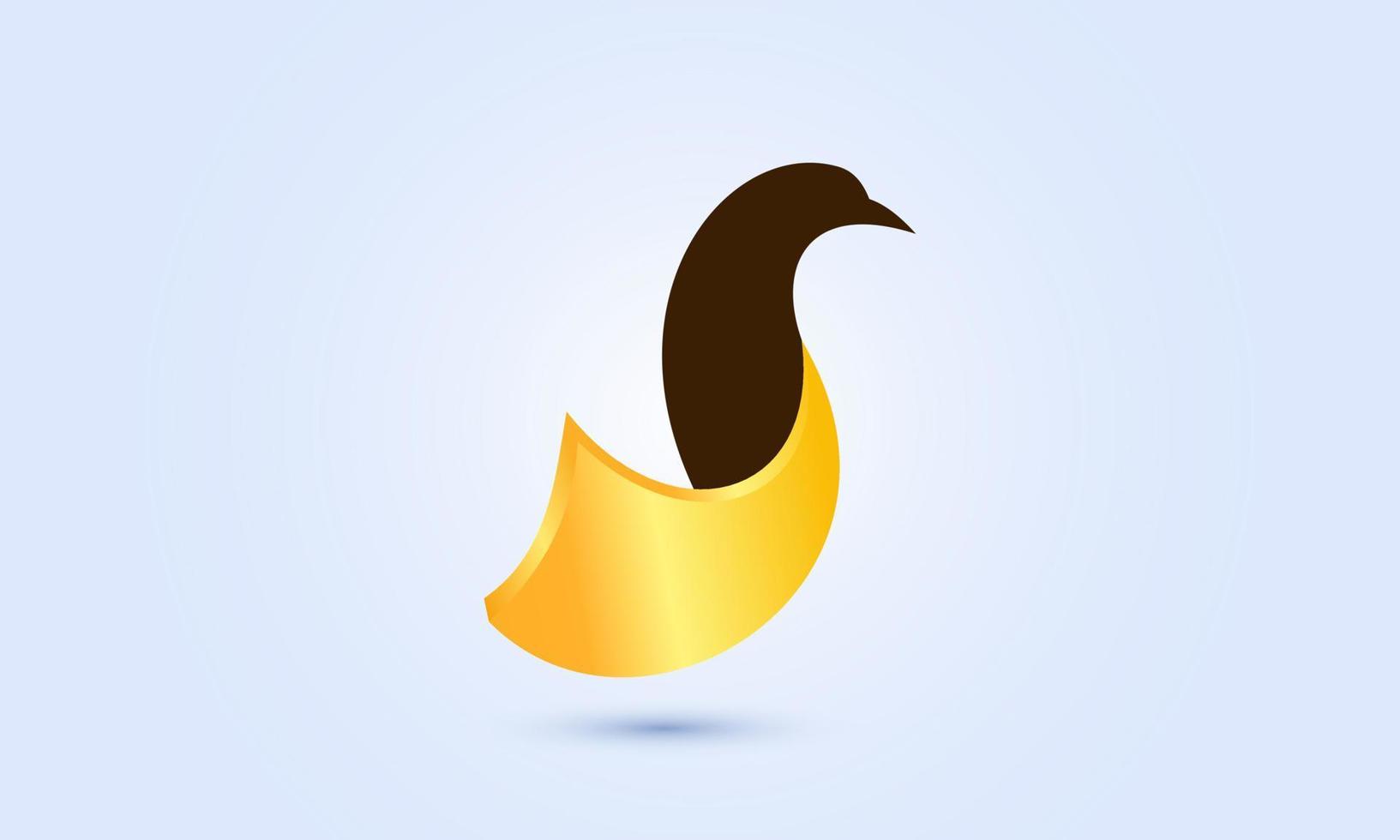 unique gold bird elegant design isolated on vector