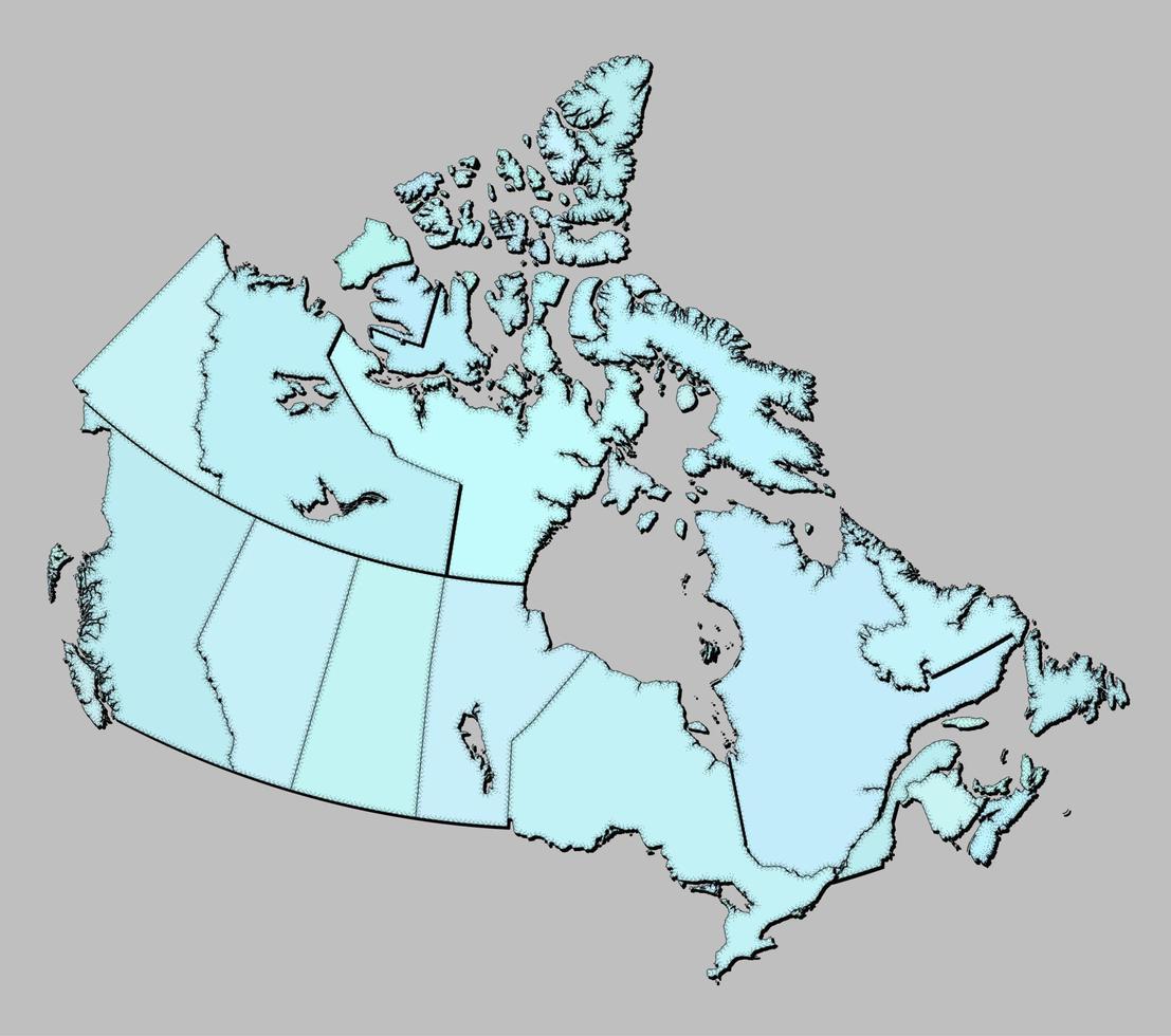 Canada map with states isolated vector