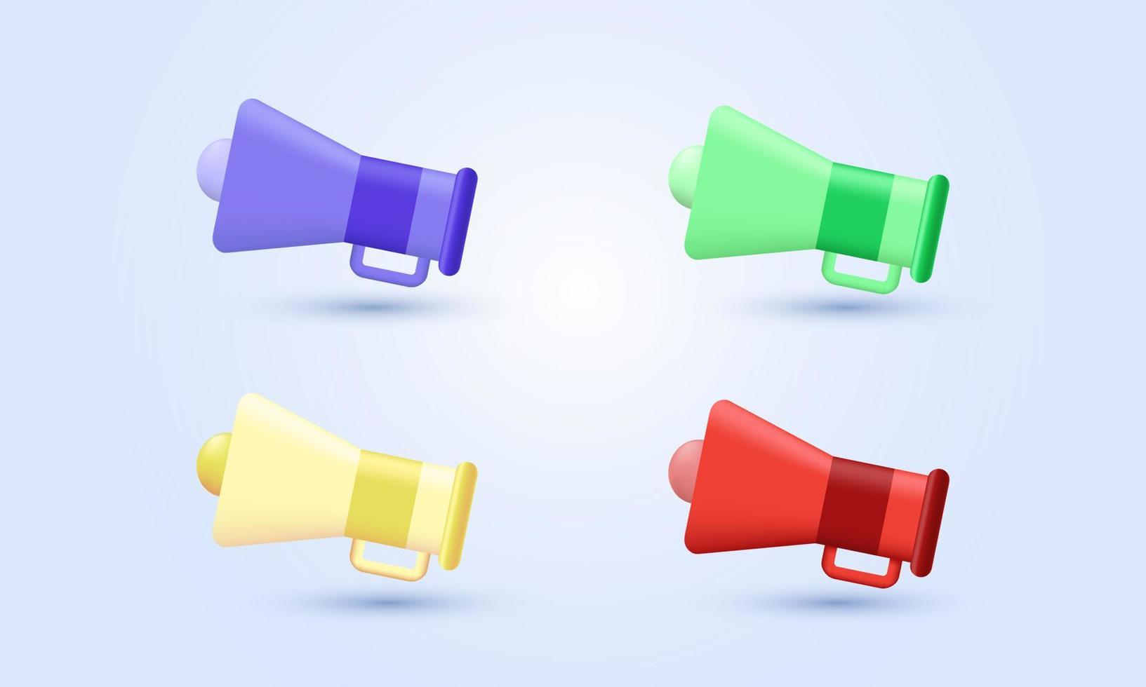 unique realistic electronic megaphone elegant minimalist colorful 3d design isolated on vector