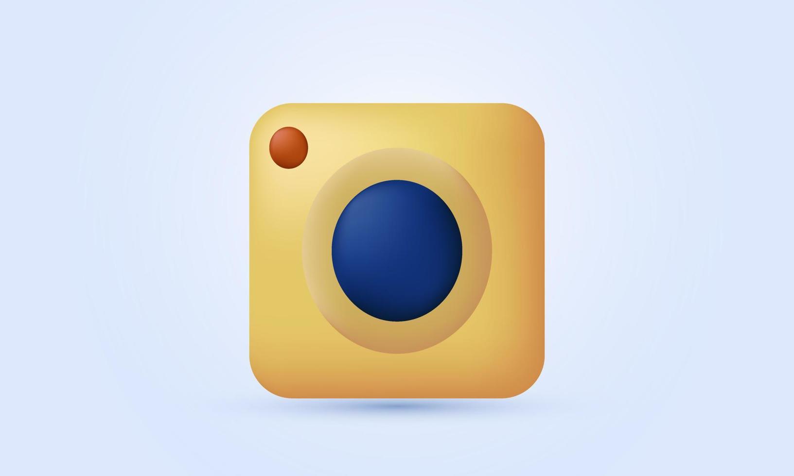 unique realistic llustration camera icon 3d design isolated on vector