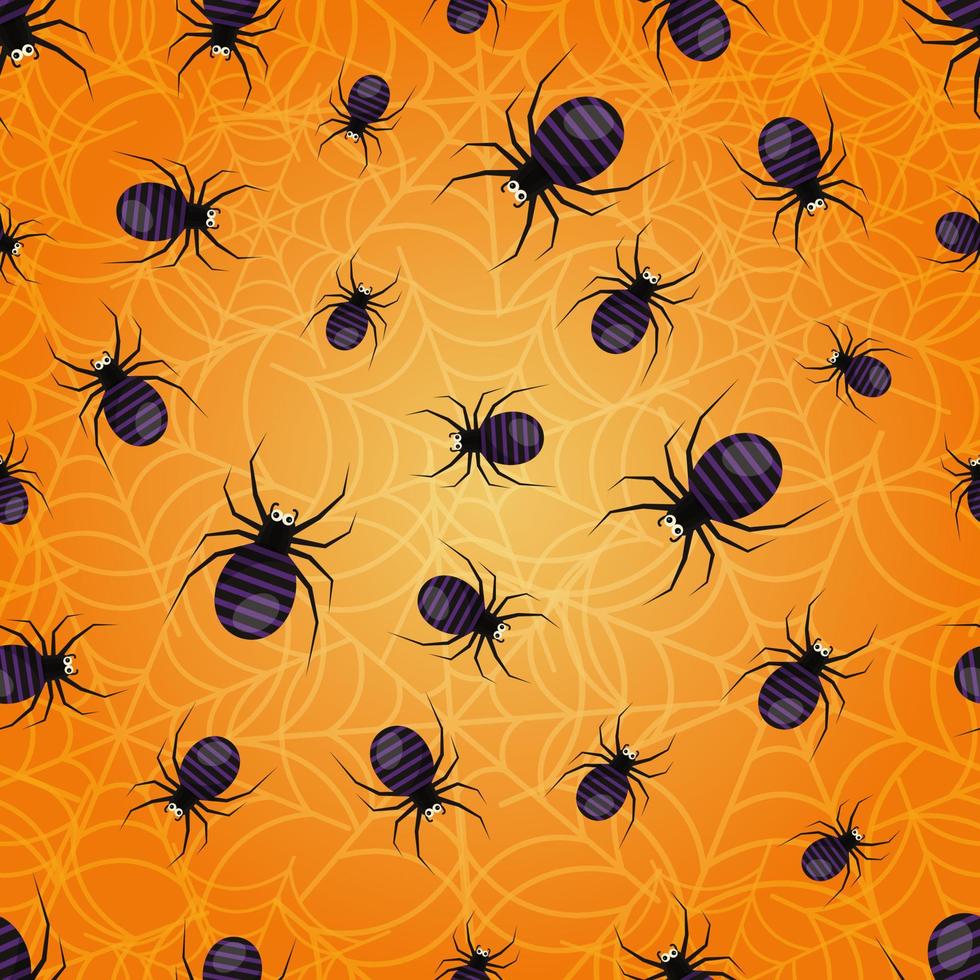 Striped spiders halloween seamless pattern vector