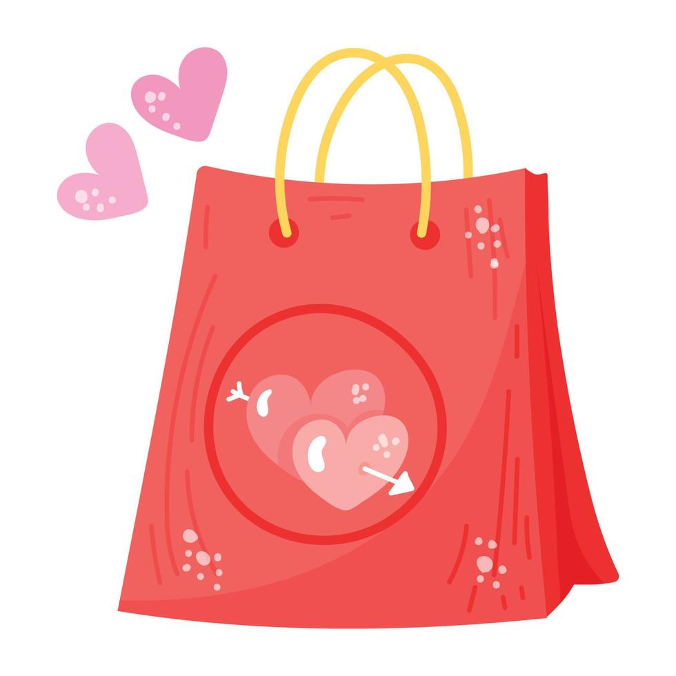 Check out flat sticker of valentine shopping vector