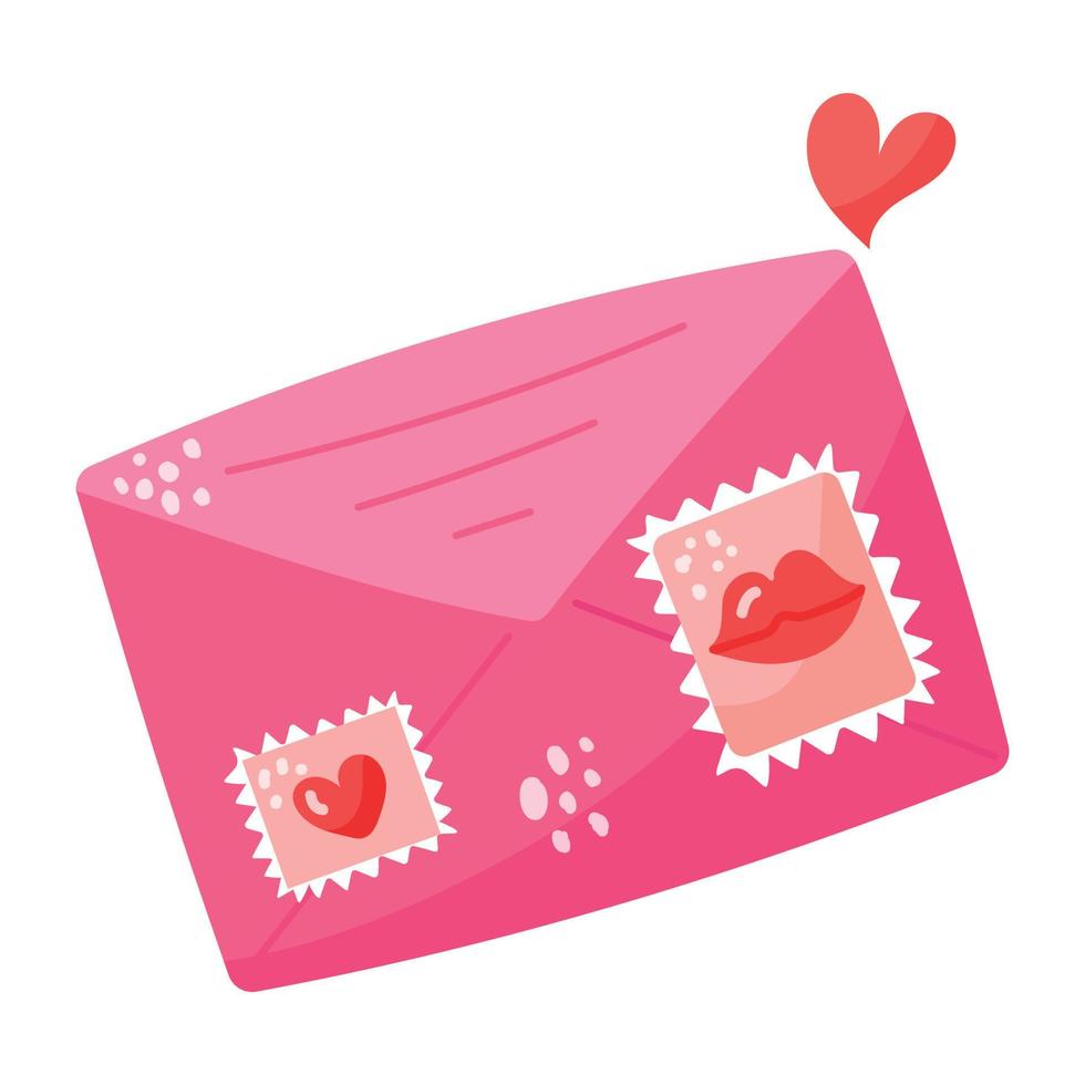 A customizable flat sticker of love note vector