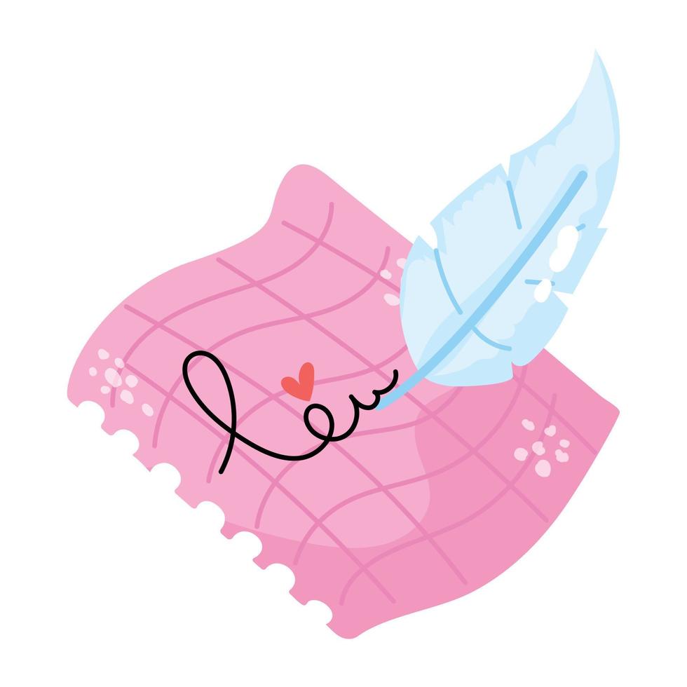 A customizable flat sticker of love note vector