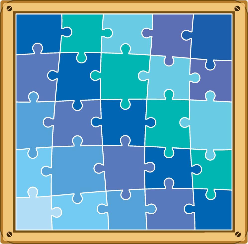 Colourful puzzle on frame vector
