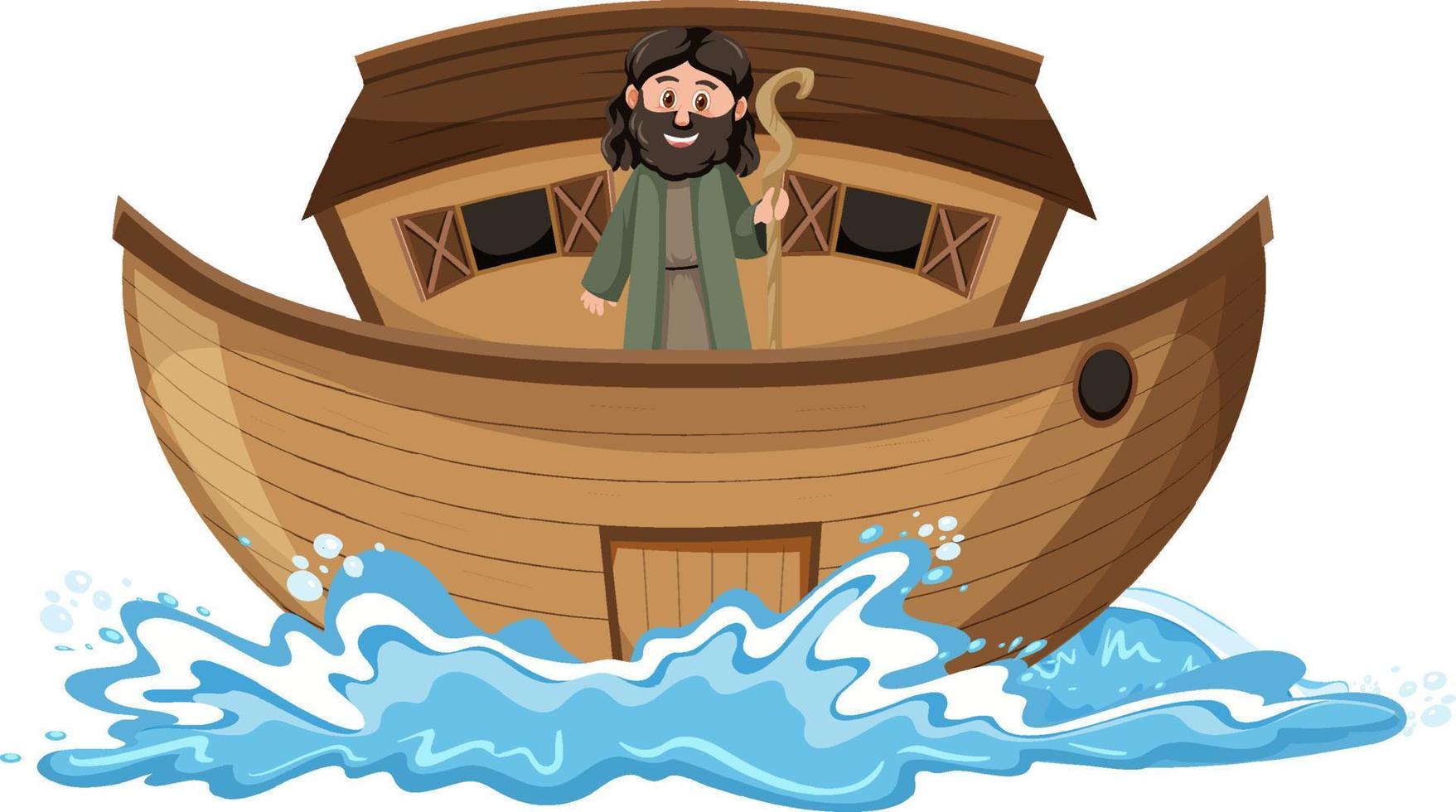 Noahs Ark and cartoon character set vector