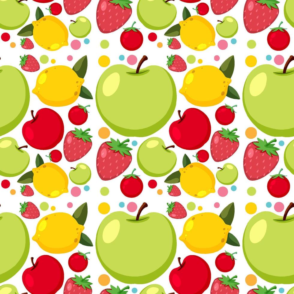 Cartoon fruits seamless pattern vector