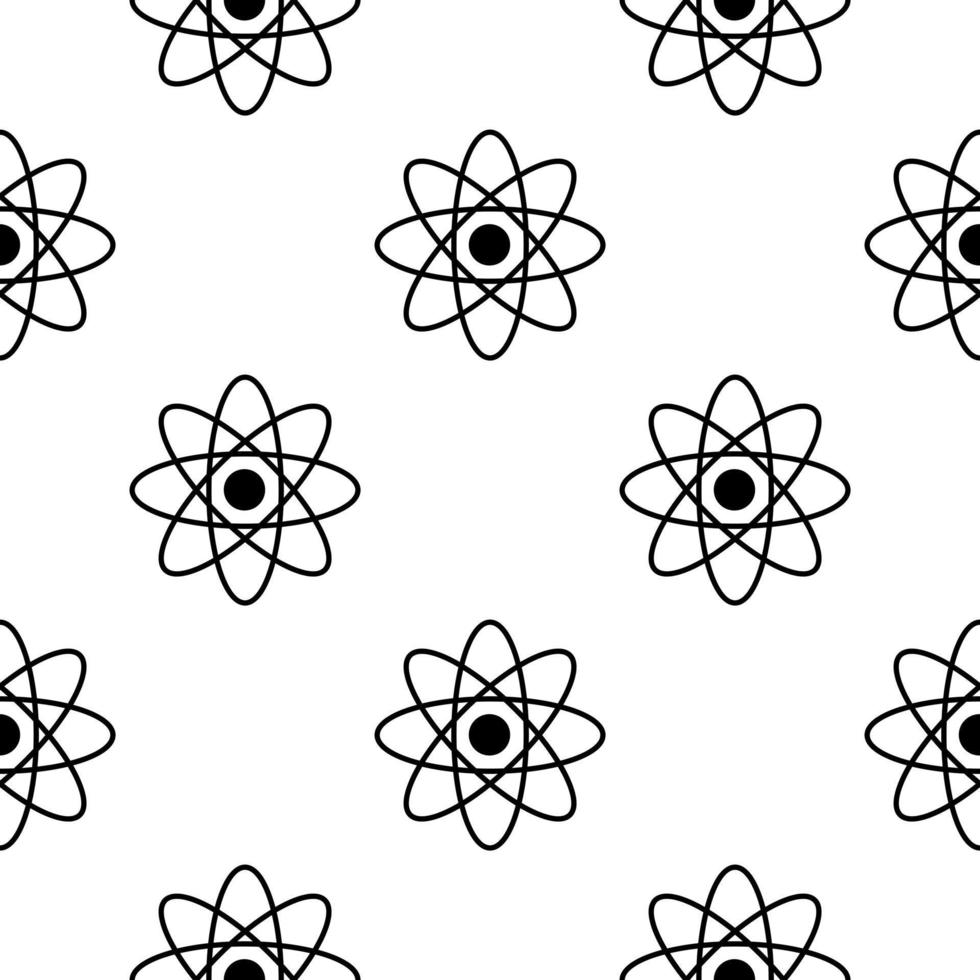 atomic symbol hand drawn seamless pattern vector