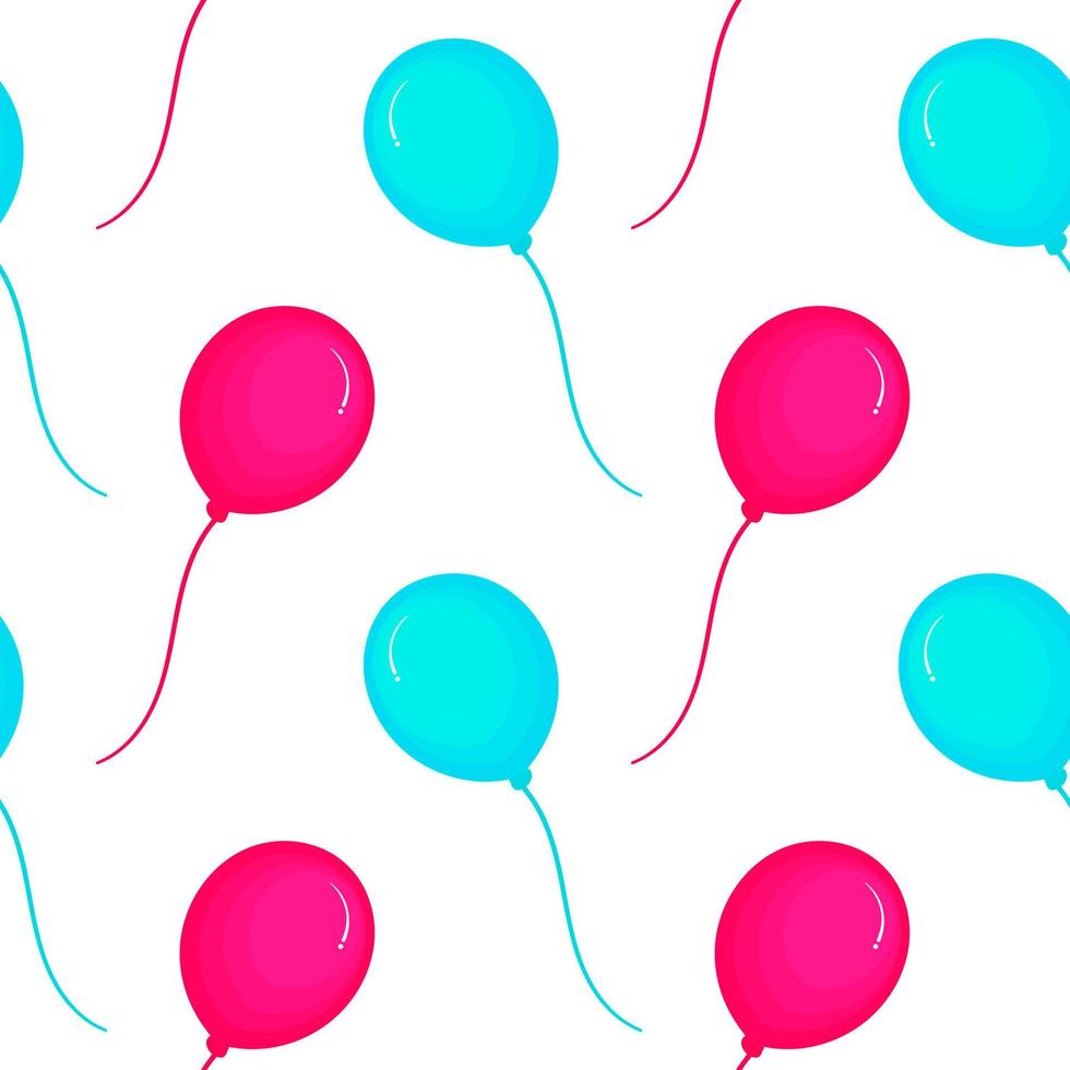 pink and blue balloon seamless pattern vector