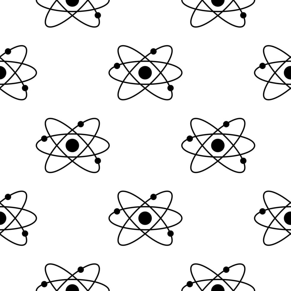 atomic symbol hand drawn seamless pattern vector