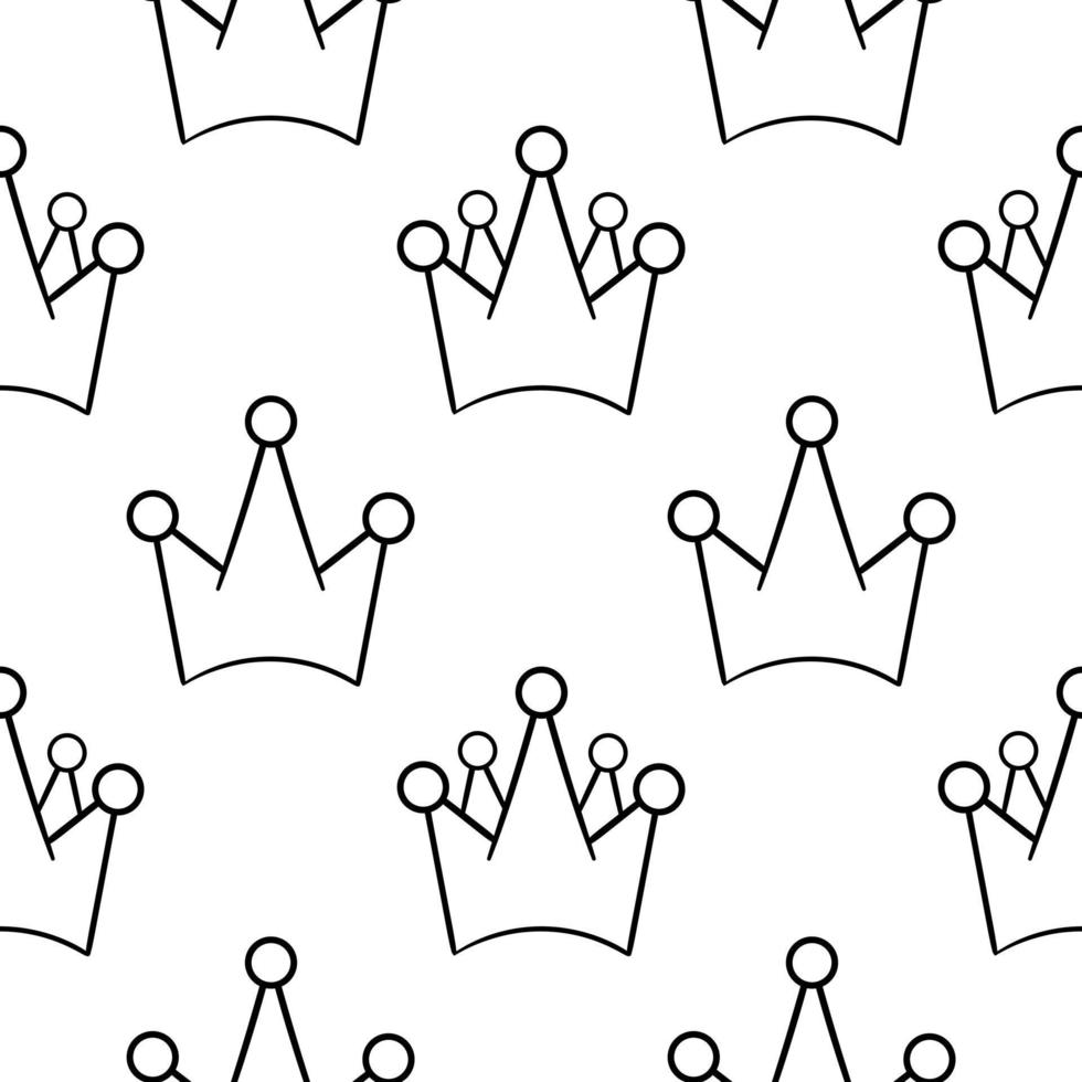 seamless pattern hand drawn crown symbol vector