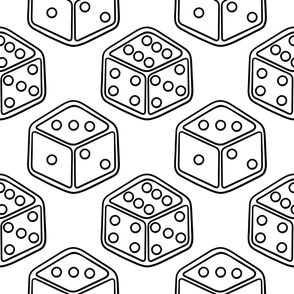 hand drawn dice seamless pattern vector