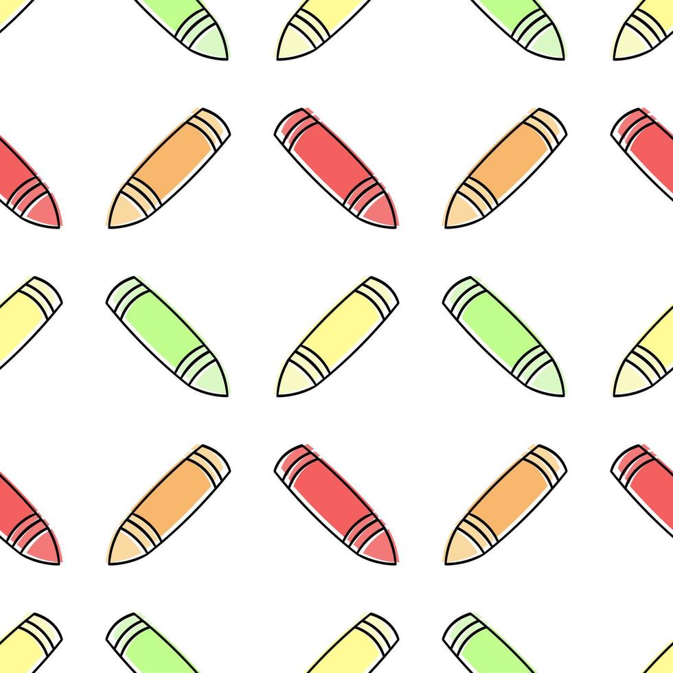 seamless pattern hand drawn colorful crayons vector