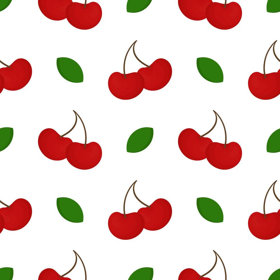 cherry fruit seamless pattern vector