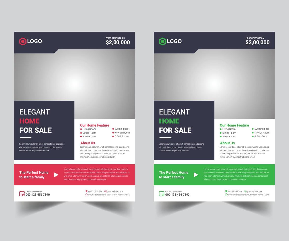 Real estate flyer for business and advertising flyer design template vector